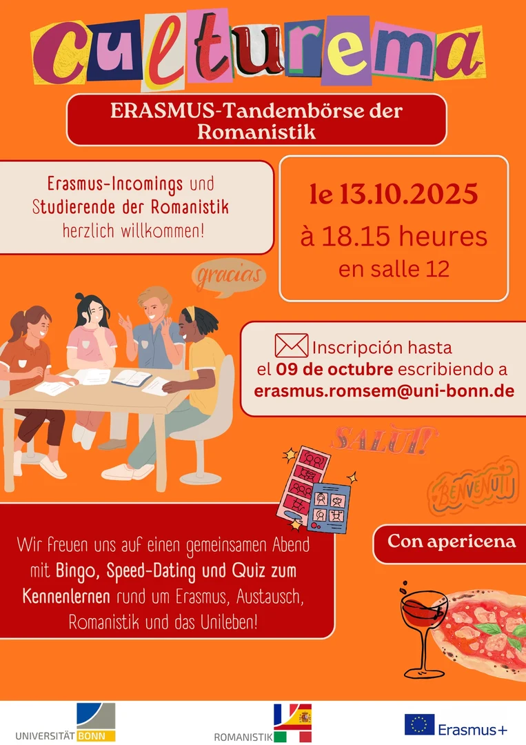 13. Oktober 2025: Culturema - ERASMUS-Tandembörse der Romanistik