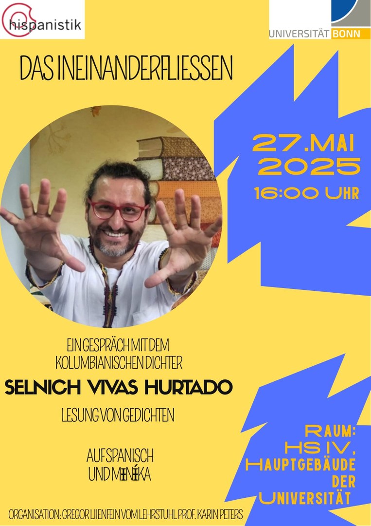 27. Mai, 16 Uhr: Lesung Professor Selnich Vivas Hurtado 27. Mai, 16 Uhr: Lesung Professor Selnich Vivas Hurtado