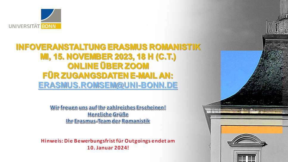 Informationsveranstaltung Erasmus Romanistik
